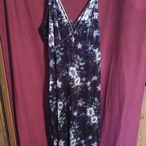 Deep V Neck Flower Dress